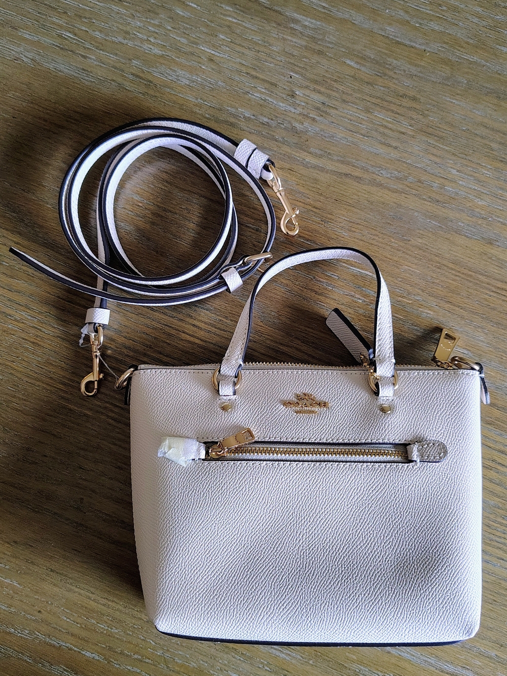 NWT Coach Mini Gallery Crossbody Crossgrain Leather Chalk White C9948 - Picture 6 of 8
